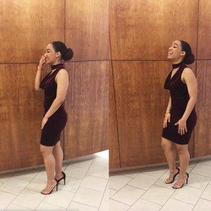 Velvet Burgundy Fashion Nova Dress